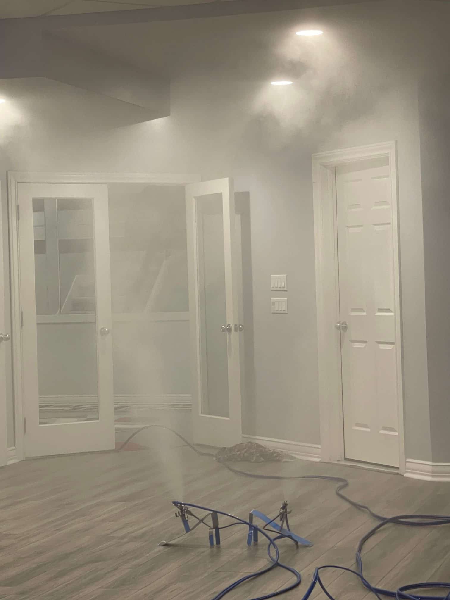 The Mold Remediation Dry Fog Process in The Rochester Hills Basement